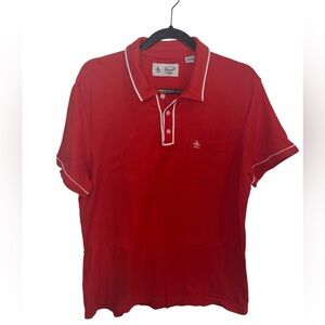 Original Penguin Red Polo with White Piping